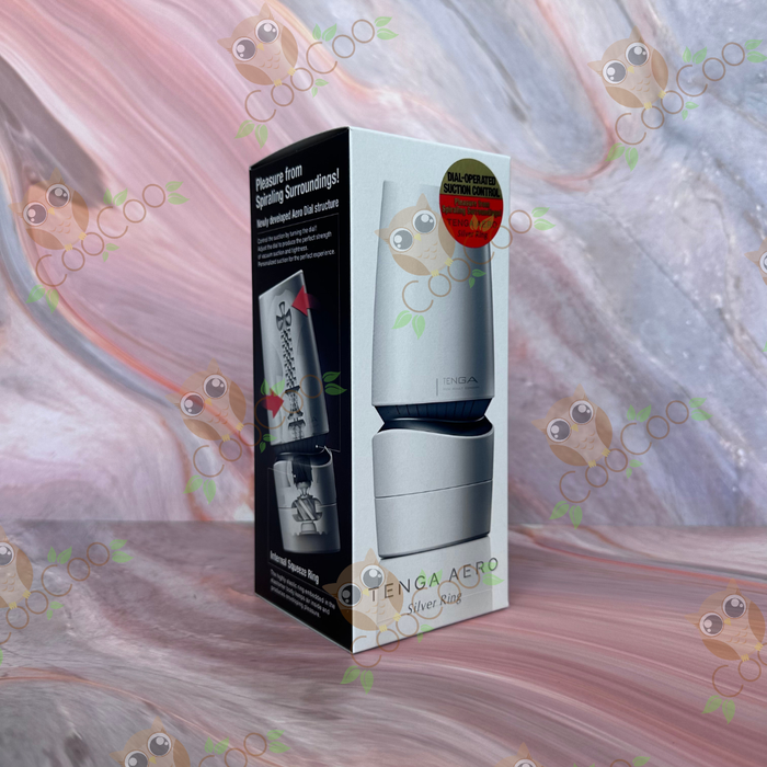 Tenga Aero Cobalt and Silver Ring Reusable Masturbator
