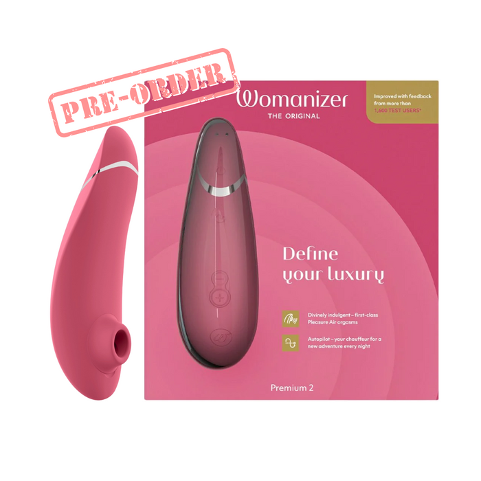 Womanizer Premium 2 Silicone Rechargeable Clitoral Stimulator - Raspberry