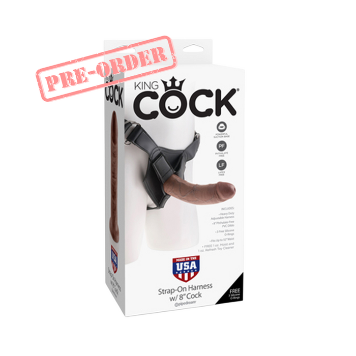 King Cock Strap-On Harness - 8", Tan