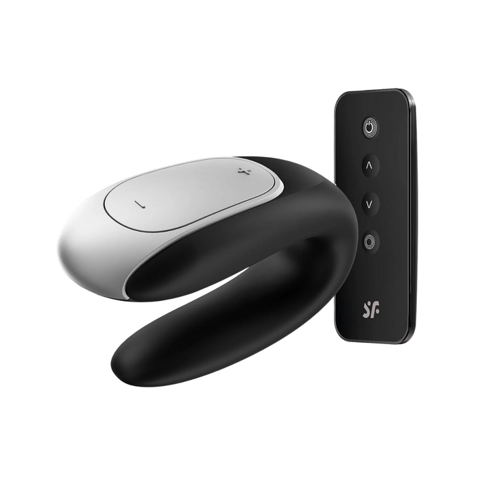 Satisfyer Double Fun App-Controlled Couple's Vibrator with Remote Control - Black