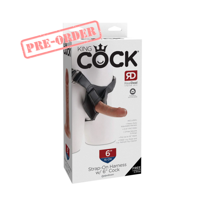 King Cock Strap-On Harness - 6", Tan