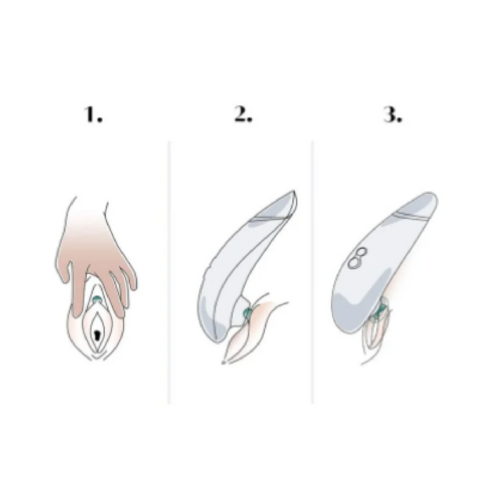 Womanizer Premium 2 Silicone Rechargeable Clitoral Stimulator - Warm Gray