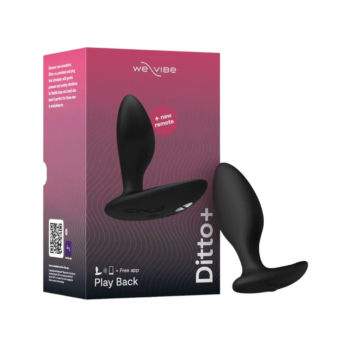 We Vibe Ditto+ Play Back Butt Vibrator - Satin Black