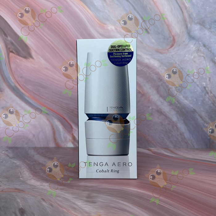 Tenga Aero Cobalt and Silver Ring Reusable Masturbator
