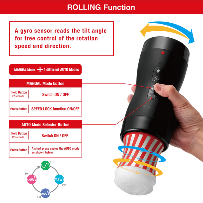 Tenga Vacuum Gyro Roller Rechargeable + Rolling Cup
