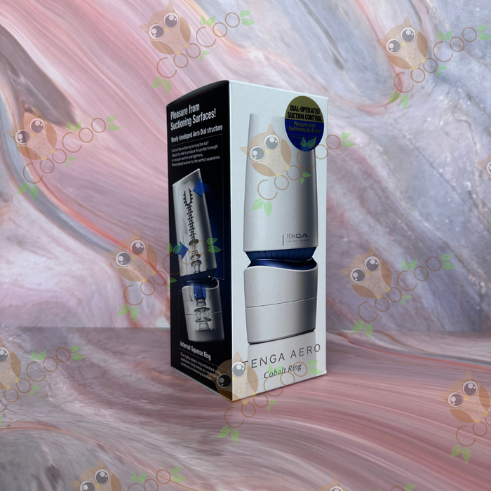 Tenga Aero Cobalt and Silver Ring Reusable Masturbator