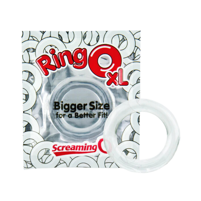 The Screaming O Ring O Rubber Cock Ring - Clear XL