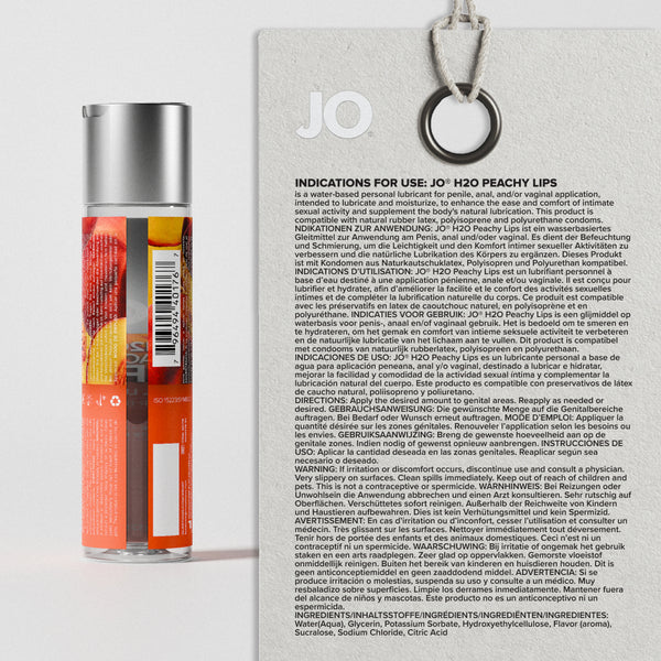 System Jo H2O Flavors Edible Water Based Lubricant - Peachy Lips