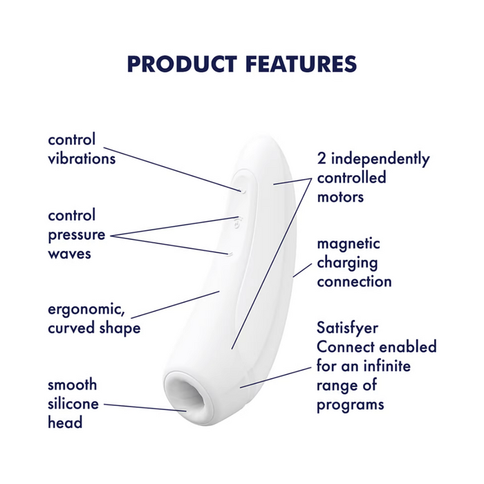 Satisfyer Curvy 1+ App-Controlled Air Pulse Stimulator Vibrator - White