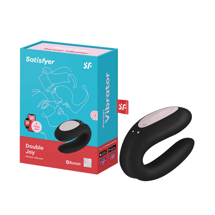 Satisfyer Double Joy Bluetooth and App Controlled Couple Vibrator - Black