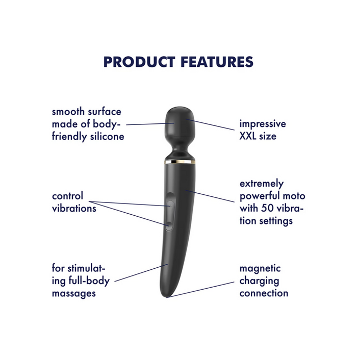 Satisfyer Wand er Women Rechargeable Wand Massager - Black