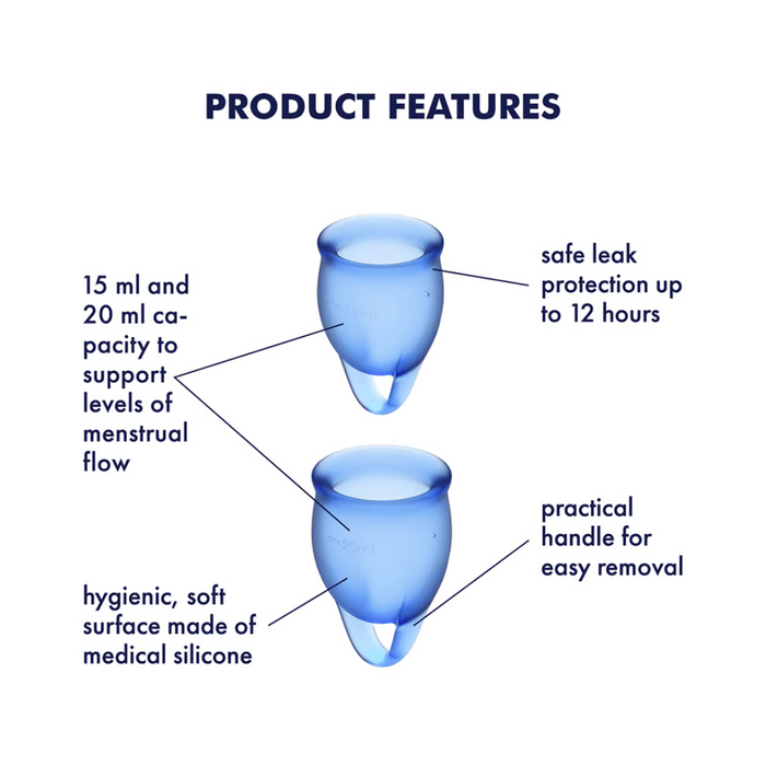 Satisfyer Feel Confident Menstrual Cup - Dark Blue