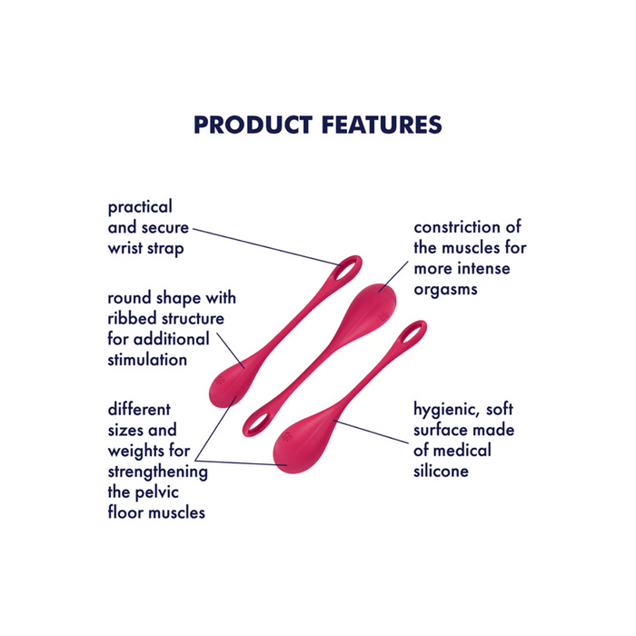Satisfyer Yoni Power 1 Silicone Kegel Balls Training Set - Red