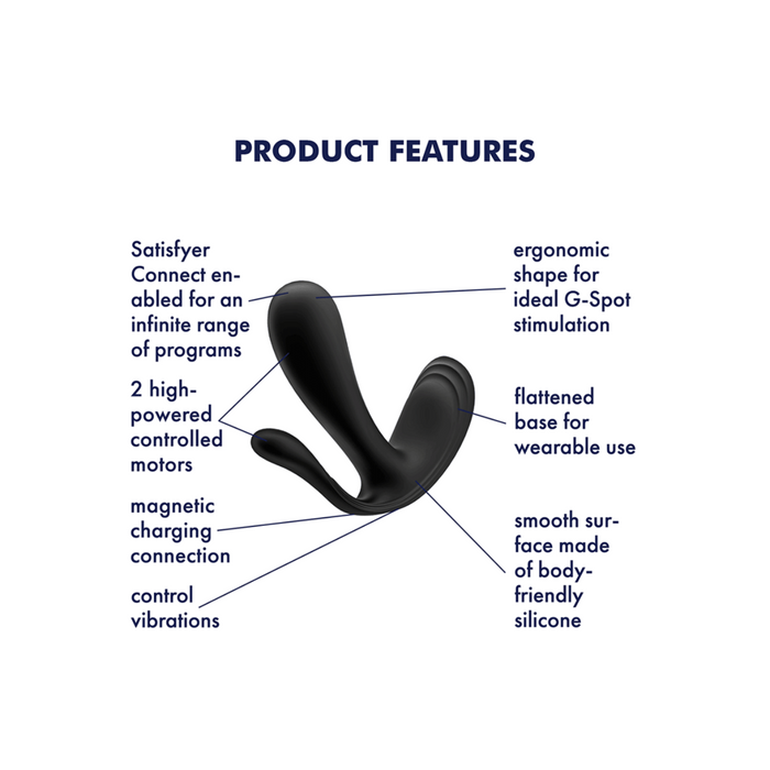 Satisfyer Top Secret Plus Wearable Vibrator - Black