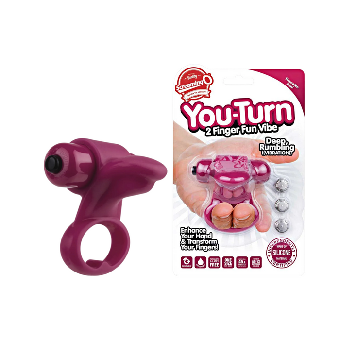Screaming O You Turn 2 Finger Fun Vibe Cock Ring - Purple