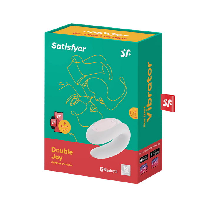Satisfyer Double Joy Bluetooth and App Controlled Couple Vibrator - White