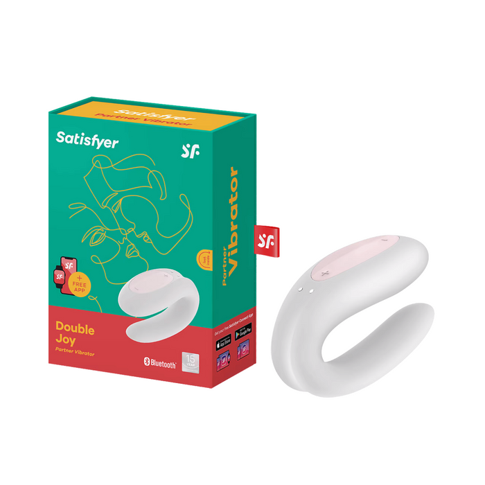 Satisfyer Double Joy Bluetooth and App Controlled Couple Vibrator - White