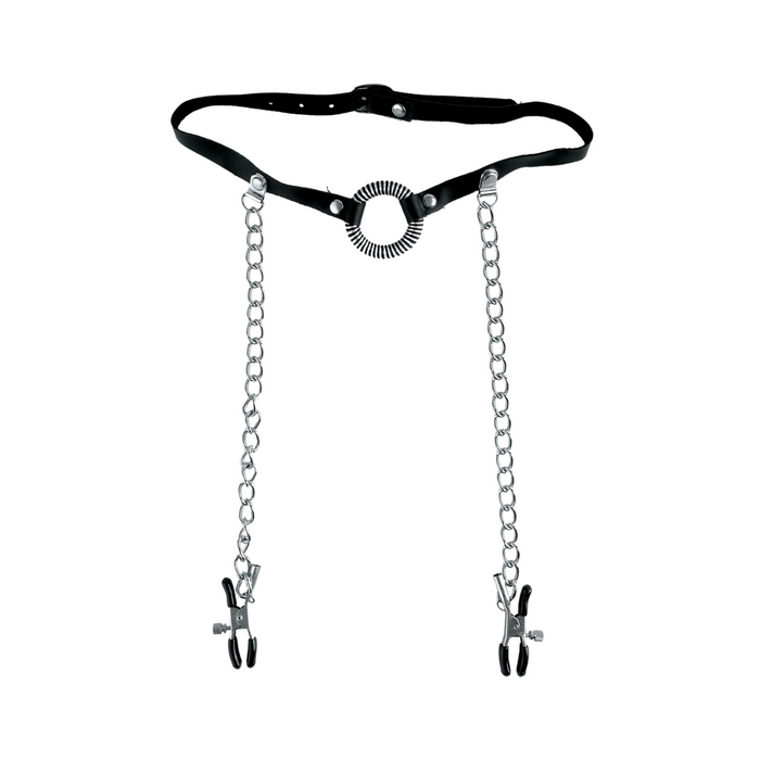 Fetish Fantasy O Ring Gag & Nipple Clamps