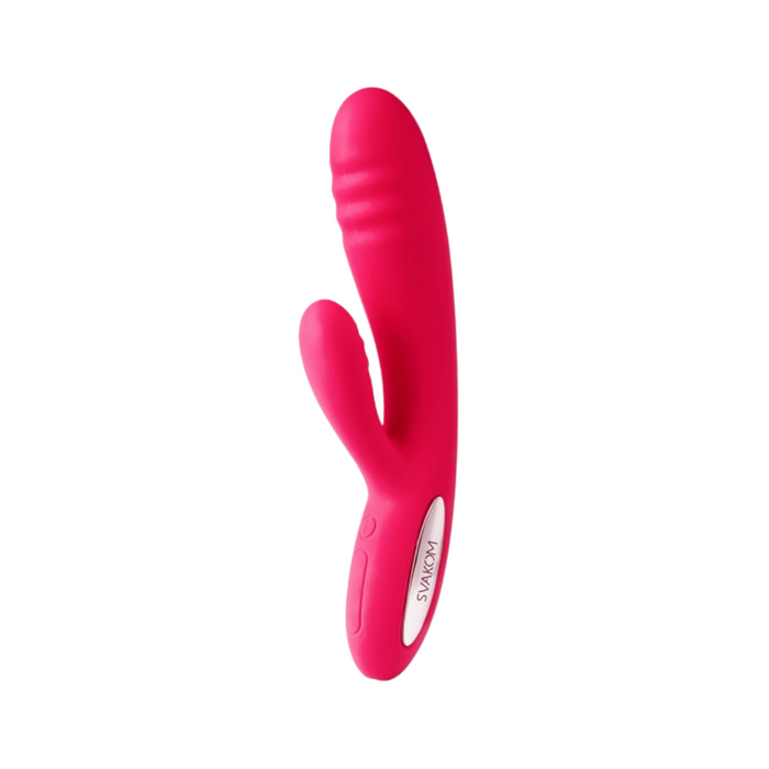 Svakom Adonis Ultra Soft Double-motor G-Spot & Clitoris Warming Vibrator - Plum Red