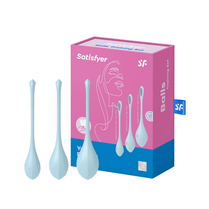 Satisfyer Yoni Power 2 Silicone Kegel Balls Training Set - Light Blue