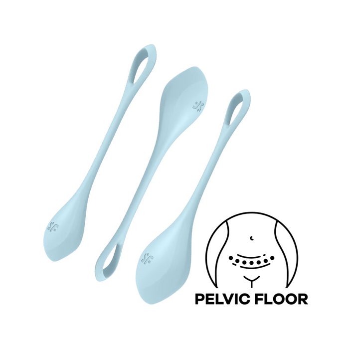 Satisfyer Yoni Power 2 Silicone Kegel Balls Training Set - Light Blue
