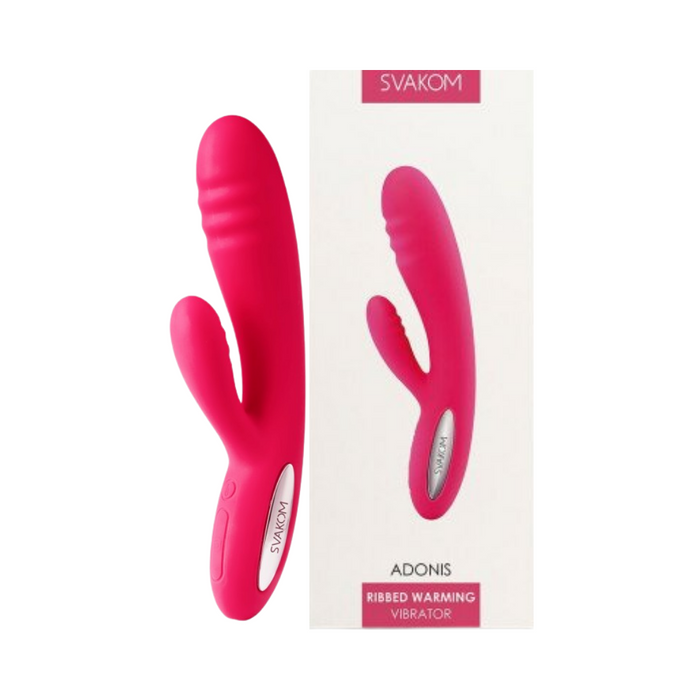 Svakom Adonis Ultra Soft Double-motor G-Spot & Clitoris Warming Vibrator - Plum Red