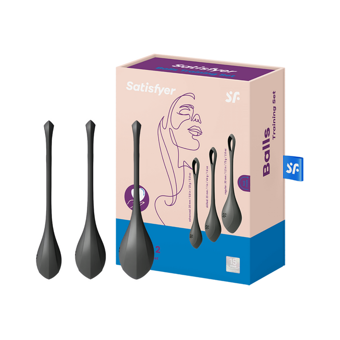 Satisfyer Yoni Power 2 Silicone Kegel Balls Training Set - Black