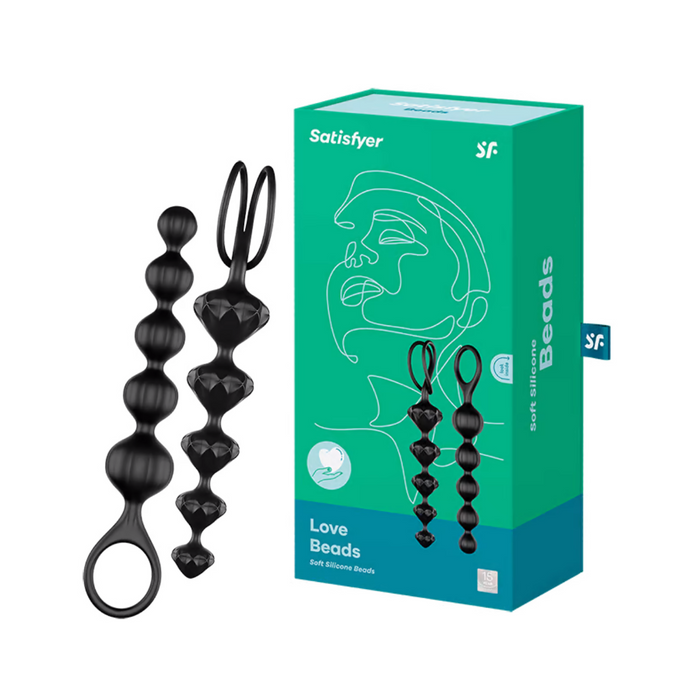 Satisfyer Beads Super Soft Silicone Anal Beads - Black