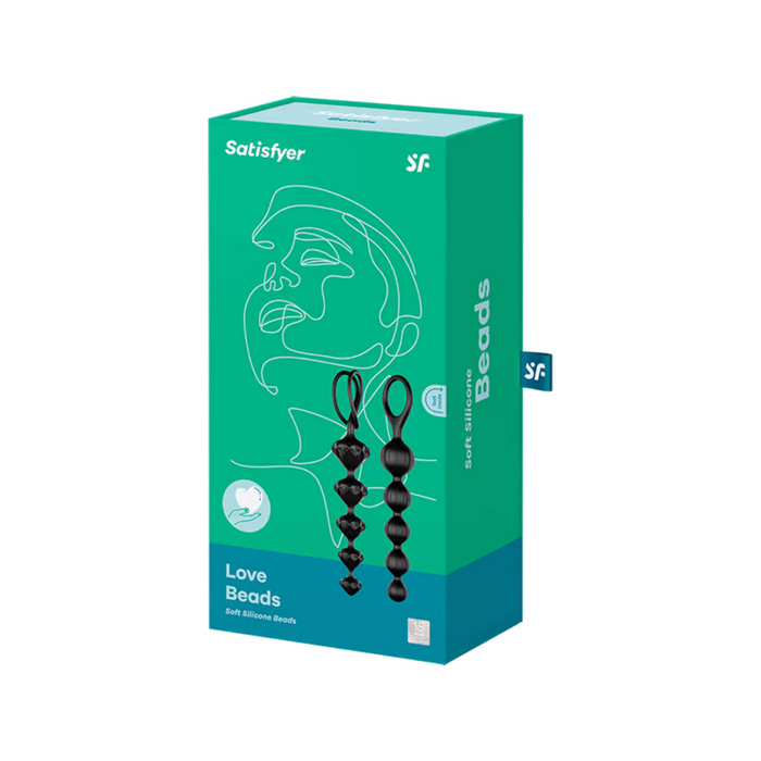 Satisfyer Beads Super Soft Silicone Anal Beads - Black