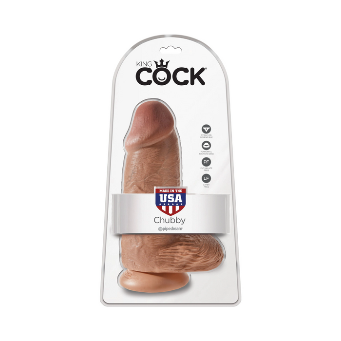King Cock Chubby With Balls - 9", Tan