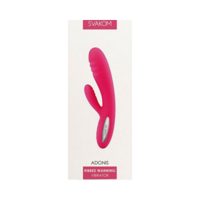 Svakom Adonis Ultra Soft Double-motor G-Spot & Clitoris Warming Vibrator - Plum Red