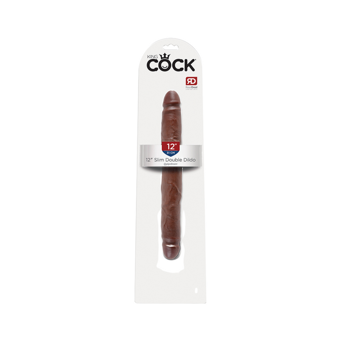 King Cock Slim Double - 12", Brown