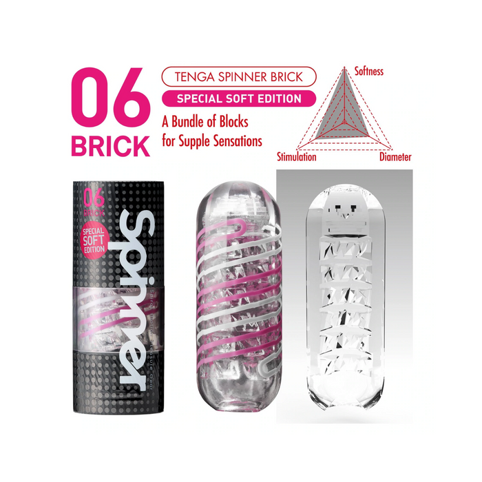 Tenga Spinner Male Masturbator - 06 Brick Soft Edition