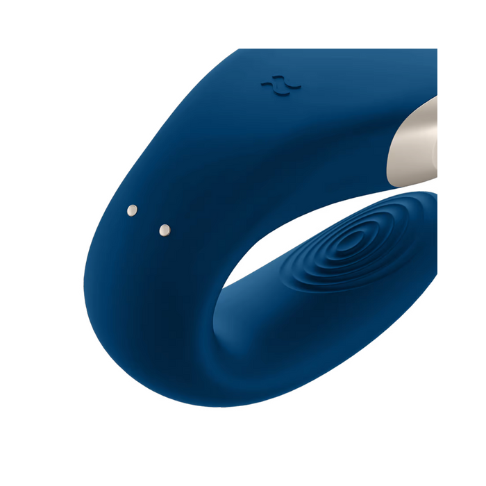 Satisfyer Double Love Bluetooth and App Controlled Couple Vibrator - Blue