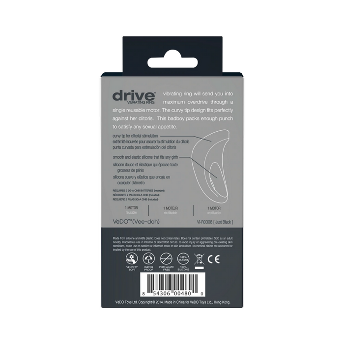 Vedo Drive Vibrating Cock Ring - Black