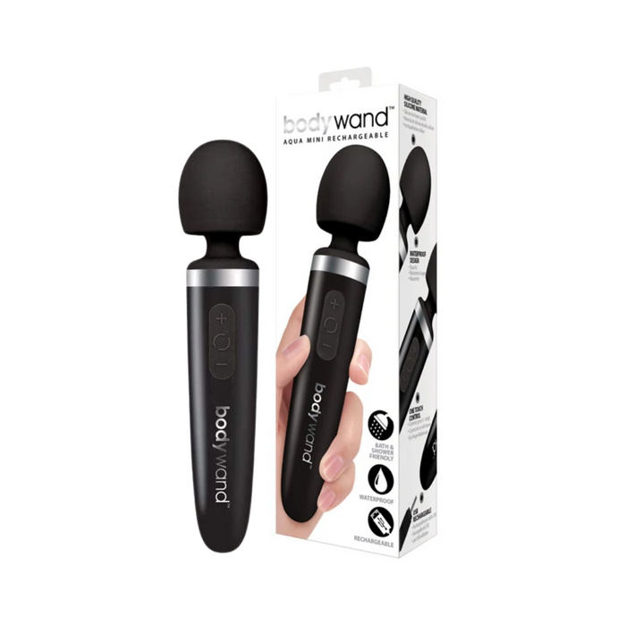 Bodywand Aqua Mini Rechargeable Wand Massager - Black