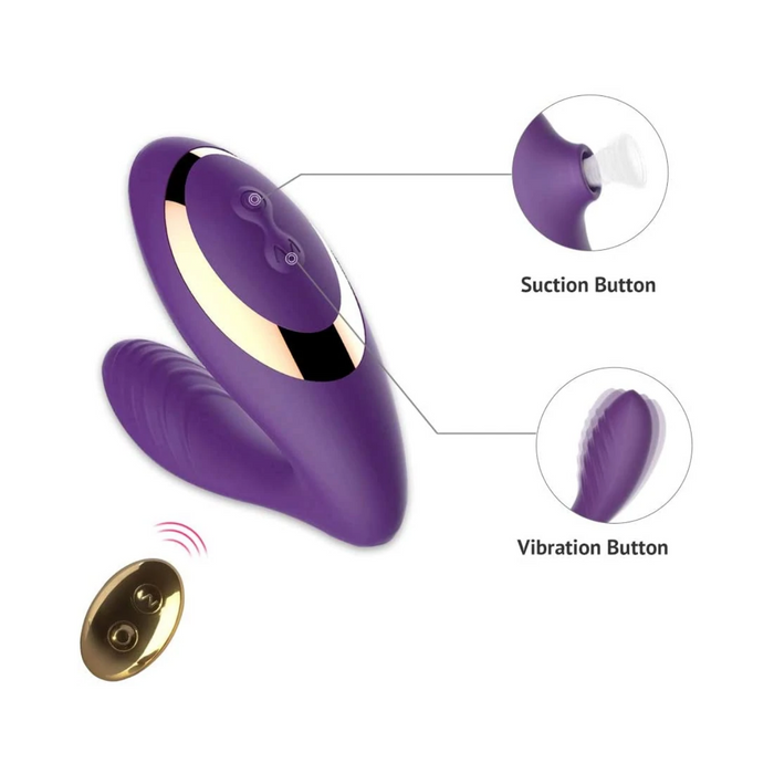 Tracys Dog OG Pro 2 Sucking Vibrator Remote Control Dual Stimulator - Purple