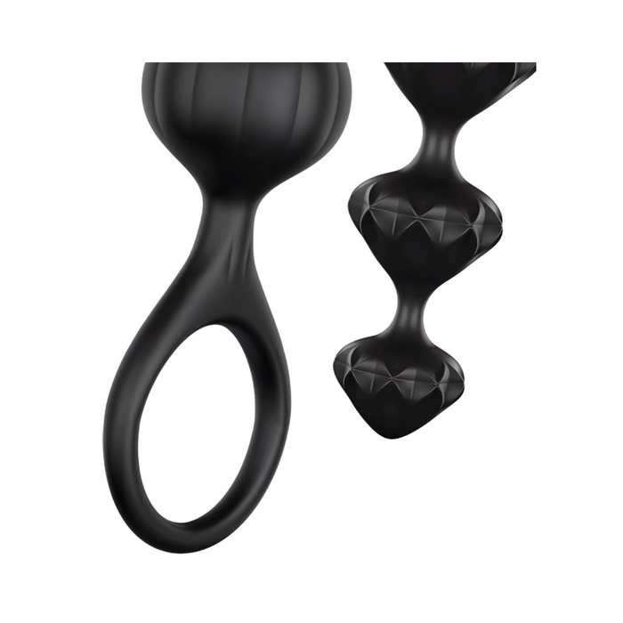 Satisfyer Beads Super Soft Silicone Anal Beads - Black
