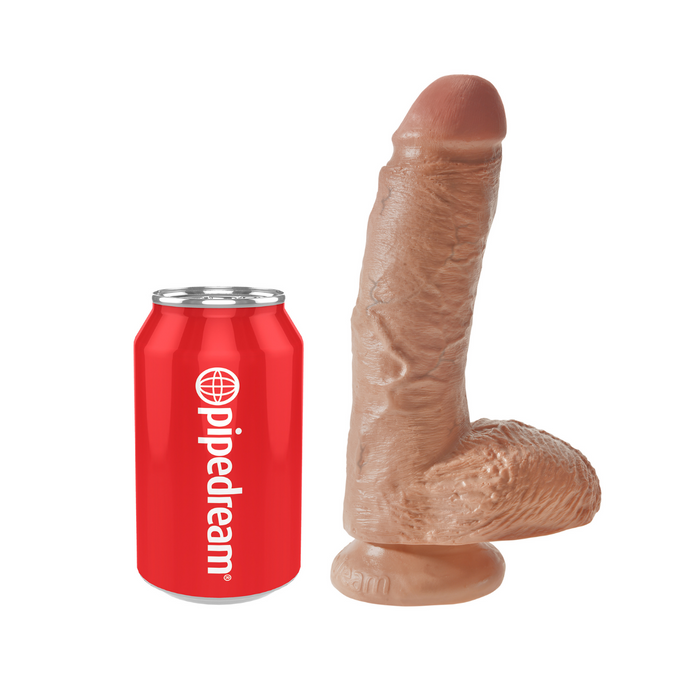 King Cock with Balls - 8", Tan