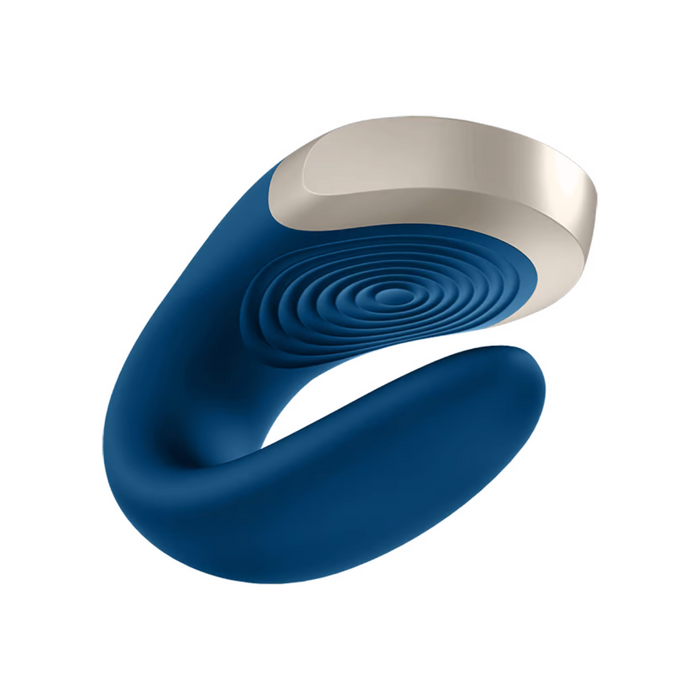 Satisfyer Double Love Bluetooth and App Controlled Couple Vibrator - Blue