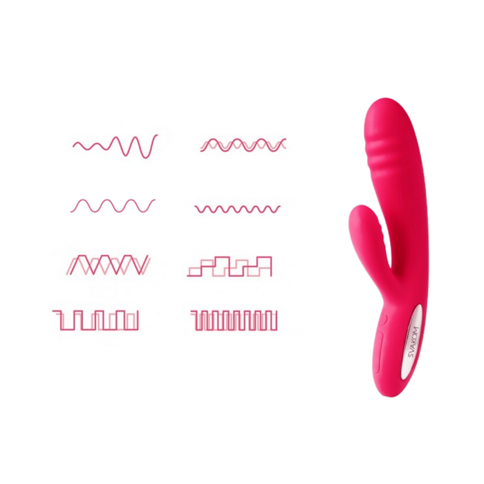 Svakom Adonis Ultra Soft Double-motor G-Spot & Clitoris Warming Vibrator - Plum Red