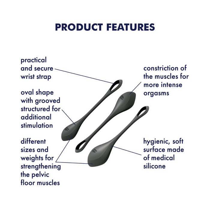 Satisfyer Yoni Power 2 Silicone Kegel Balls Training Set - Black