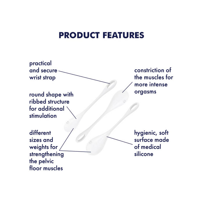 Satisfyer Yoni Power 1 Silicone Kegel Balls Training Set - White