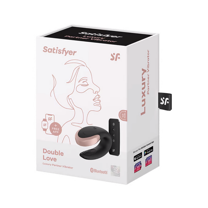 Satisfyer Double Love Bluetooth and App Controlled Couple Vibrator - Black