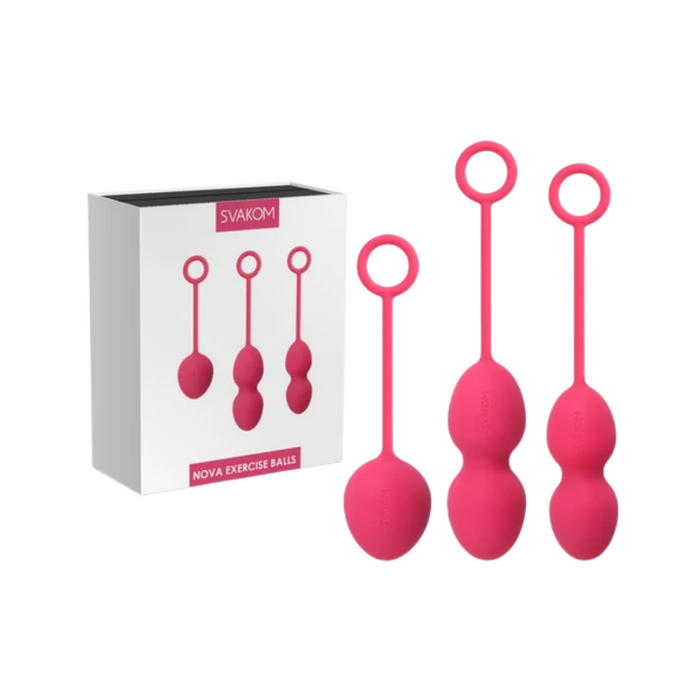 Svakom Nova Silicone Exercise Balls - Plum Red