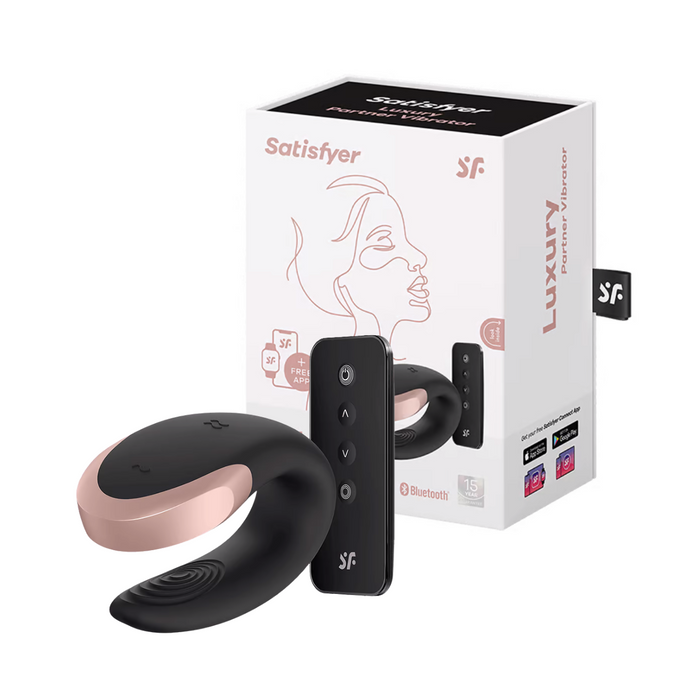 Satisfyer Double Love Bluetooth and App Controlled Couple Vibrator - Black