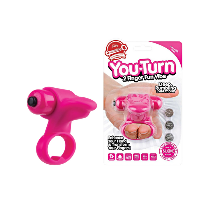 Screaming O You Turn 2 Finger Fun Vibe Cock Ring - Pink
